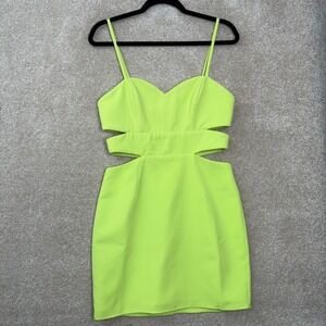 NBD Neon Lime Cutout Mini Dress